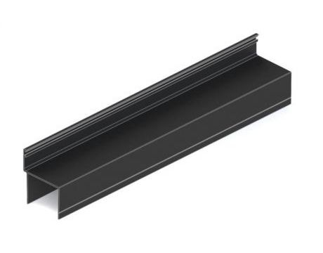 Hliníkový h-profil (dverový) - čierny - PSD - 6000 mm