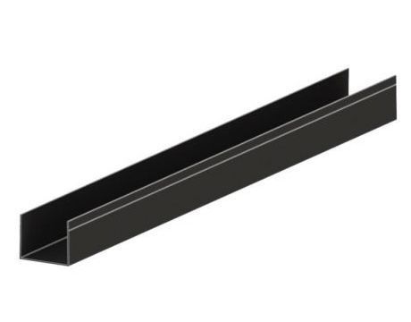 Hliníkový U-profil (dverový) - čierny - PSD - 6000 mm